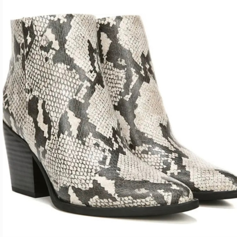 Snakeskin Print Ankle Booties